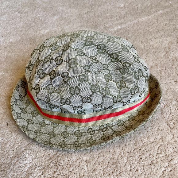 Rare Vintage Gucci Women’s Fedora Bucket Hat, Cloth, w GG monogram. Small - Picture 5 of 9